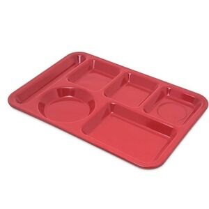 12 Red Carlisle Food service Products Right-Hand 6-Compartment Tray 10" X 14.5"